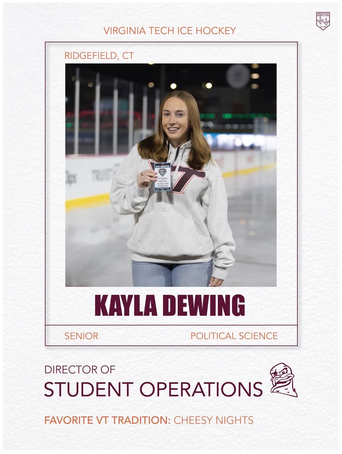 Kayla Dewing, Director of Student Operations